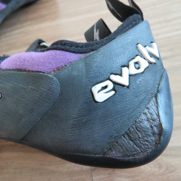 EVOLV Elektra Eco-Trax Rock Climbing Shoes Purple Black Gorpcore - Size US 10.5 - Picture 5 of 11